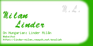 milan linder business card