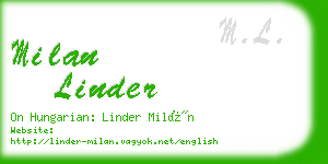 milan linder business card